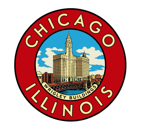 Chicago Wrigley Buildings Vintage Style Sticker Decal R8731