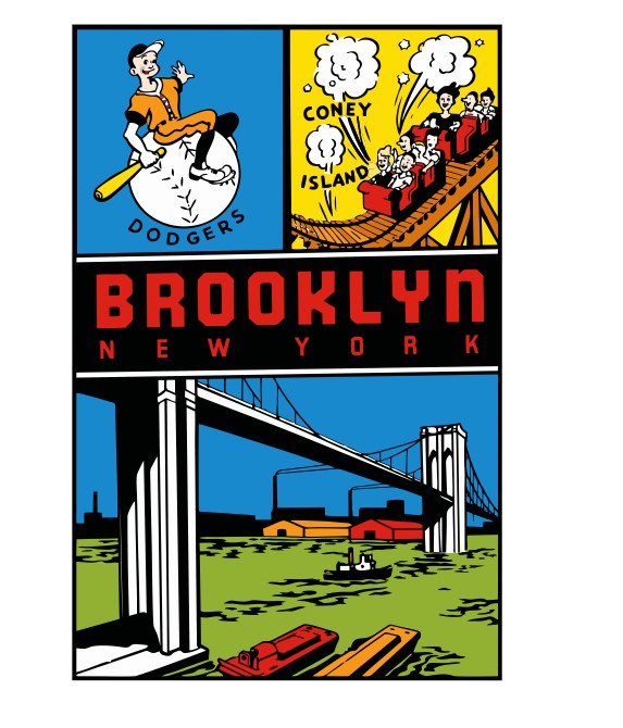Brooklyn New York Vintage Style Sticker Decal R8659