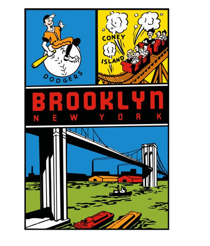 Brooklyn New York Vintage Style Sticker Decal R8659