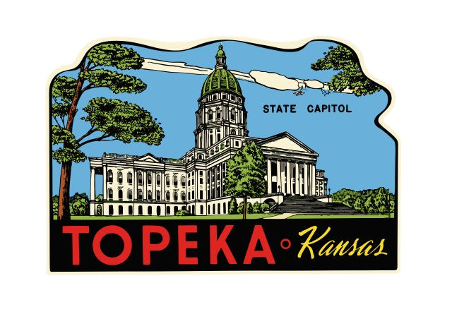 Topeka Kansas Vintage Style Sticker Decal R8940