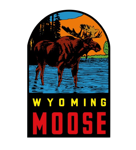 Wyoming Moose Vintage Style Sticker Decal R8797