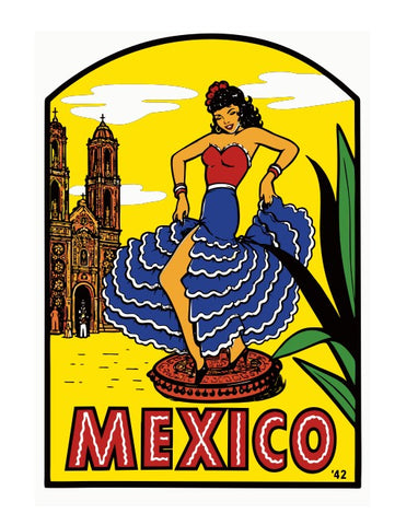 Mexico Vintage Style Sticker Decal R8758