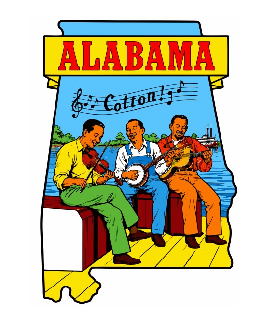 Alabama Vintage Style Sticker Decal R8738