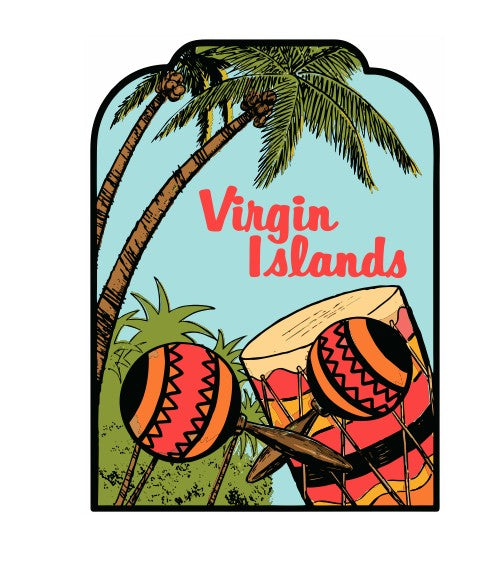 Virgin Islands Vintage Style Sticker Decal R8895