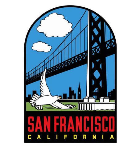 San Francisco Vintage Style Sticker Decal R8719