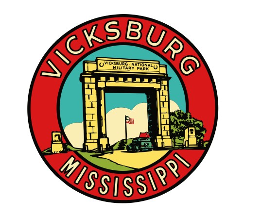 Vicksburg Mississippi Vintage Style Sticker Decal R8902