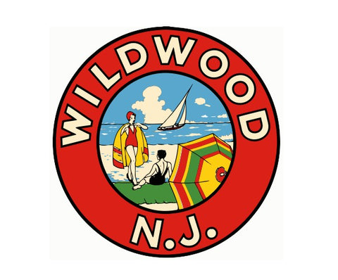 Wildwood NJ Vintage Style Sticker Decal R8831