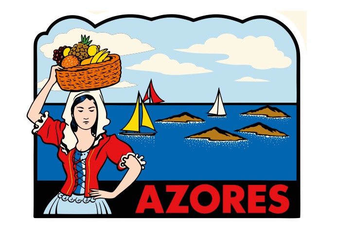 Azores Vintage Style Sticker Decal R8657
