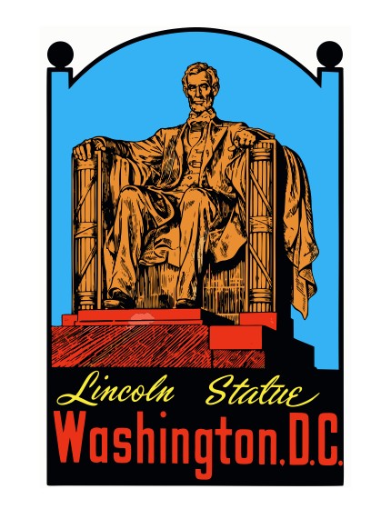 Lincoln Memorial Washington DC Vintage Style Sticker Decal R8858