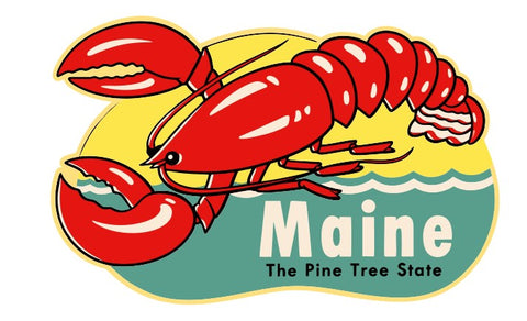 Maine Vintage Style Sticker Decal R8668