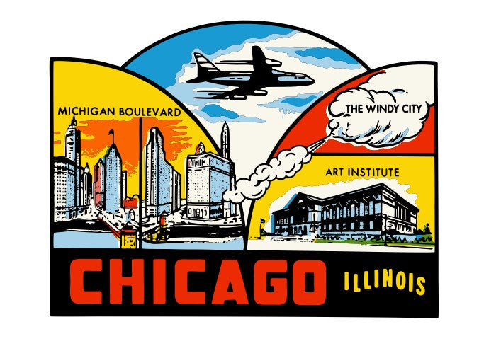 Chicago Illinois Vintage Style Sticker Decal R8730