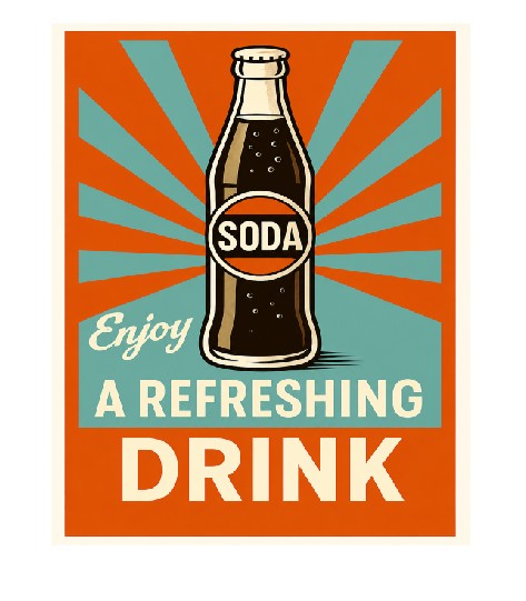 Vintage Style Metal Sign Soda MS324