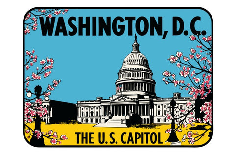 Washington DC Vintage Style Sticker Decal R8681