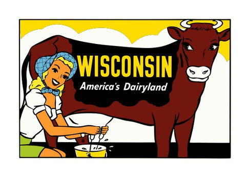 Wisconsin Dairyland Vintage Style Sticker Decal R8837