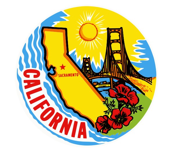 Sacramento California Vintage Style Sticker Decal R8703