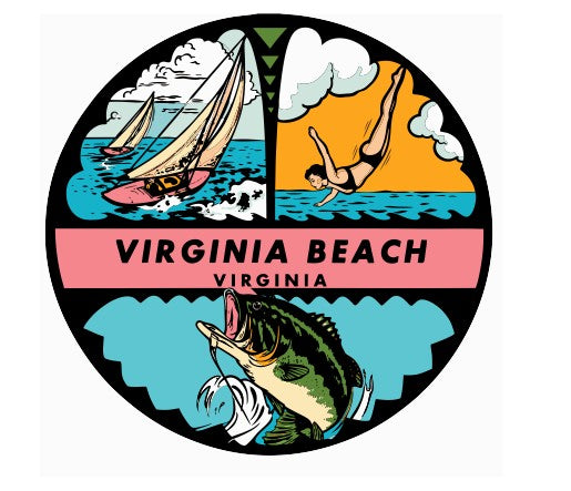 Virginia Beach Vintage Style Sticker Decal R8905