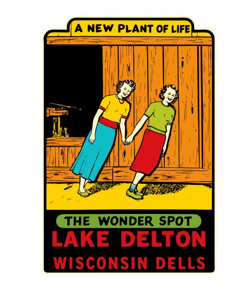 Lake Delton Wisconsin Vintage Style Sticker Decal R8814