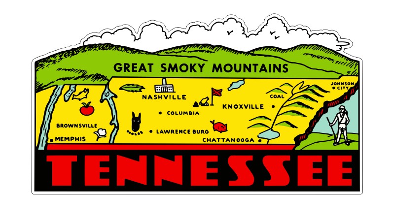 Smoky Mountain Vintage Style Sticker Decal R8708