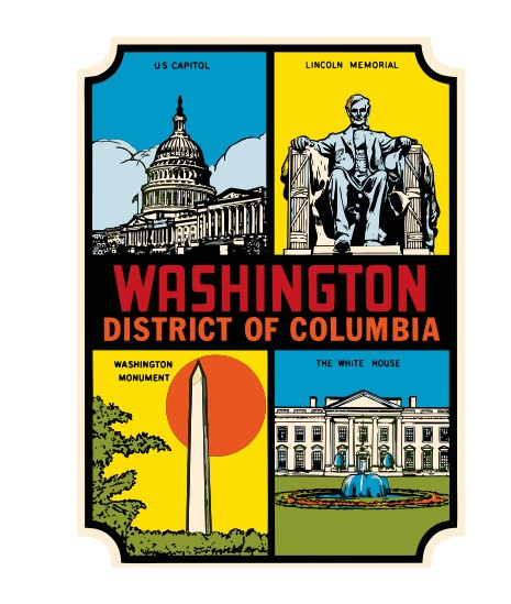 Washington DC Vintage Style Sticker Decal R8851