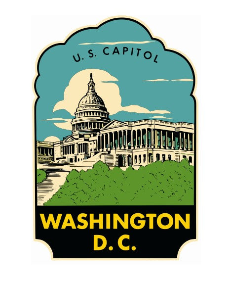 Washington DC Capitol Vintage Style Sticker Decal R8885