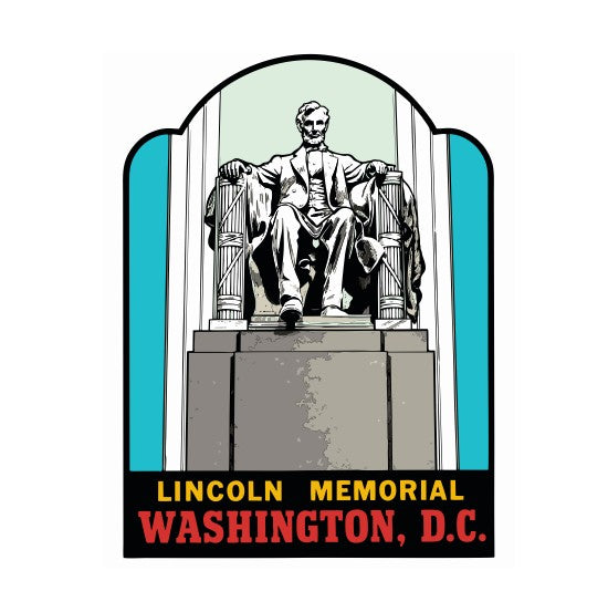 Lincoln Memorial Washington DC Vintage Style Sticker Decal R8857