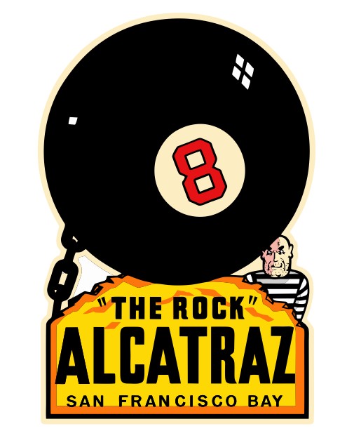 San Francisco Alcatraz Vintage Style Sticker Decal R8649