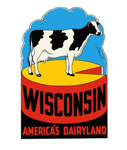 Wisconsin Dairy Vintage Style Sticker Decal R8640