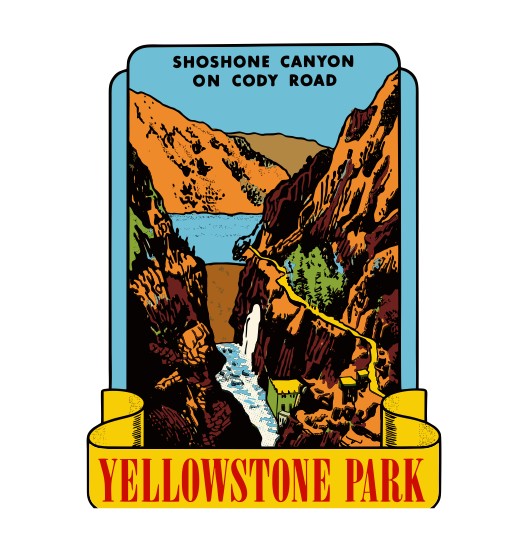 Yellowstone Shoshone Canyon Vintage Style Sticker Decal R8793