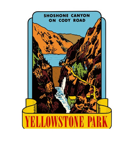 Yellowstone Shoshone Canyon Vintage Style Sticker Decal R8793