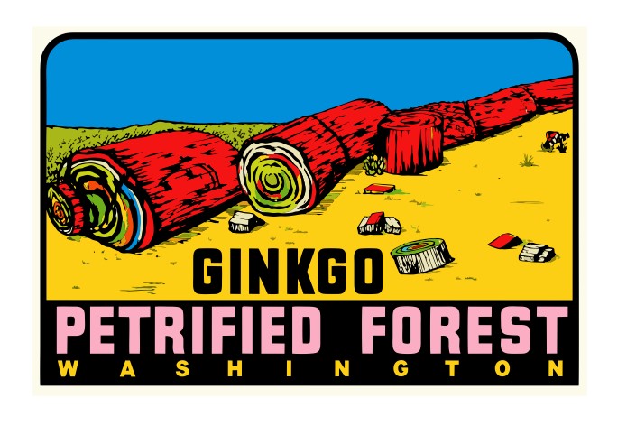 Washington Petrified Forest Vintage Style Sticker Decal R8713