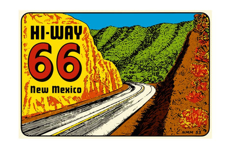 Hi-Way 66 New Mexico Vintage Style Sticker Decal R8745