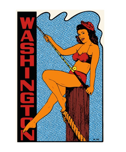 Washington State Vintage Style Sticker Decal R8856