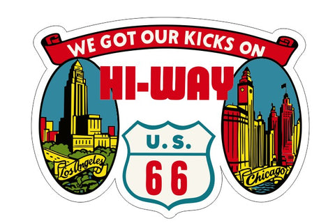 Hi-Way 66 Vintage Style Sticker Decal R8652