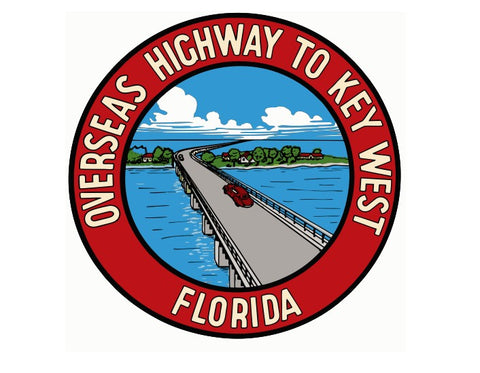 Highway to Key West Vintage Style Sticker Decal R8727