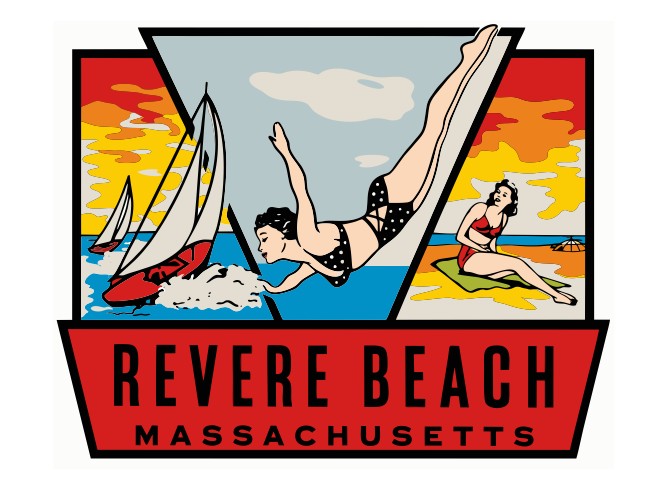 Revere Beach Massachusetts Vintage Style Sticker Decal R8723