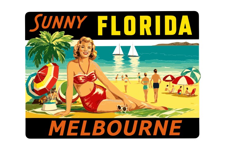 Melbourne Florida Vintage Style Sticker Decal R8694