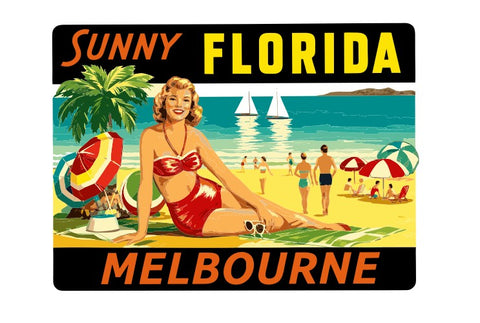Melbourne Florida Vintage Style Sticker Decal R8694