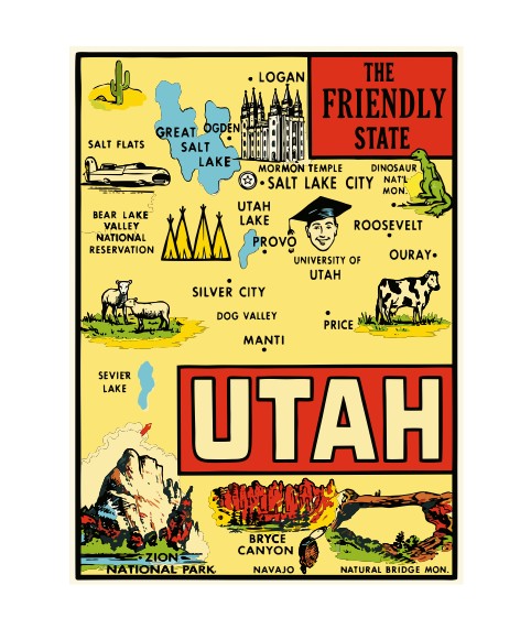 Utah Vintage Style Sticker Decal R8898