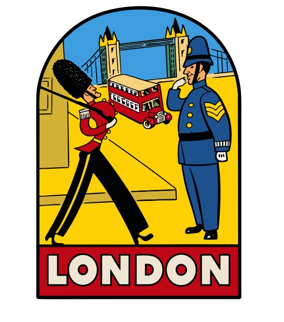 London Vintage Style Sticker Decal R8763