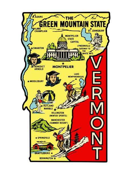 Vermont Vintage Style Sticker Decal R8878
