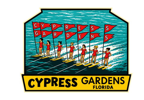 Cypress Gardens Vintage Style Sticker Decal R8636