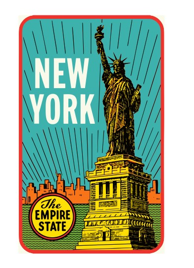 New York Vintage Style Sticker Decal R8568