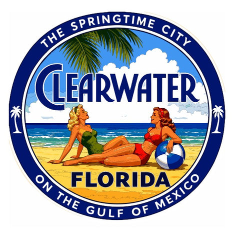 Clear Water Florida Vintage Style Sticker Decal R8528