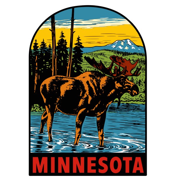 Minnesota Vintage Style Sticker Decal R8611