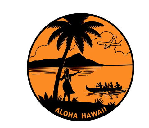 Aloha Hawaii Vintage Style Sticker Decal R8618