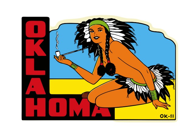 Oklahoma Vintage Style Sticker Decal R8596