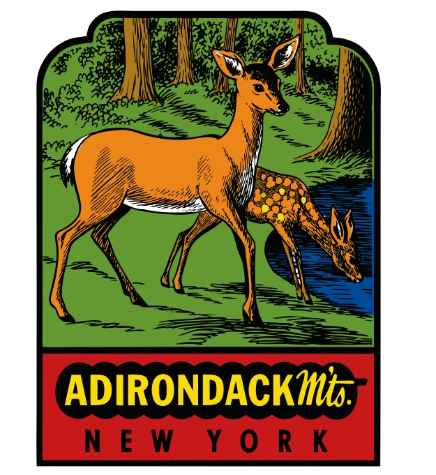 Adirondack Mts, New York Vintage Style Sticker Decal R8632