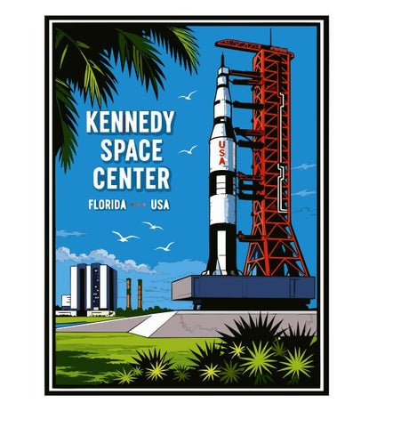 Kennedy Space Center Vintage Style Sticker Decal R8585