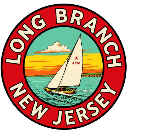 Long Branch New Jersey Vintage Style Sticker Decal R8619