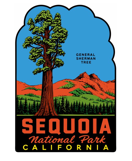 Sequoia Nat'l Park CA Vintage Style Sticker Decal R8586
